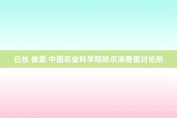 白丝 做爱 中国农业科学院哈尔滨兽医讨论所